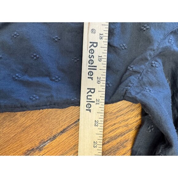 Old Navy Womens Blouse L Black Embroidered Long Sleeve V-Neck FlSoft Lightweight - Picture 8 of 8